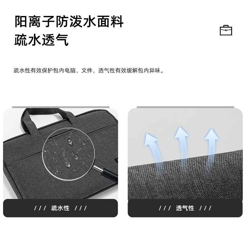 得力（deli） 多层文件袋A4 帆布袋男手提袋 商务会议包公文袋公文包大容量资料袋 办公用品 升级加厚款 5590【灰色】