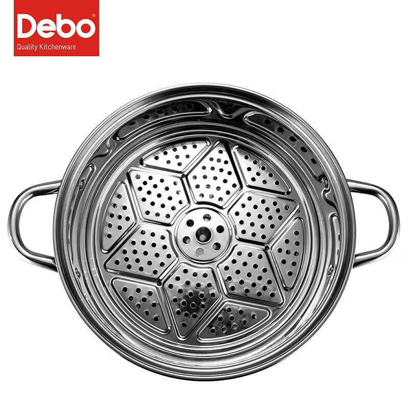 Debo 德铂蒸锅不锈钢多用锅大口径34cm燃气电磁炉通用 单底