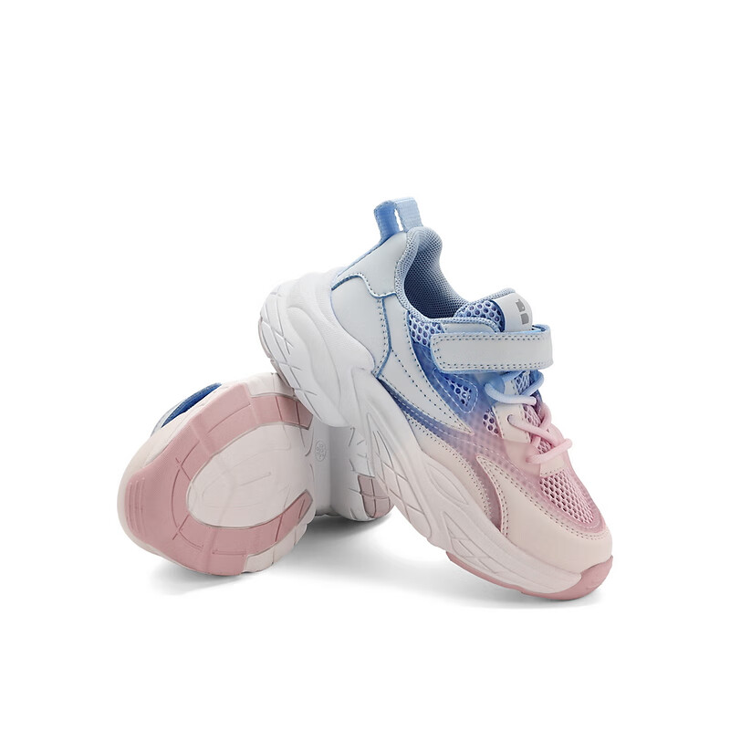 百丽撞色老爹鞋童鞋2023夏季新商场同款透气网面休闲运动鞋98751B83 蓝色/粉色 36