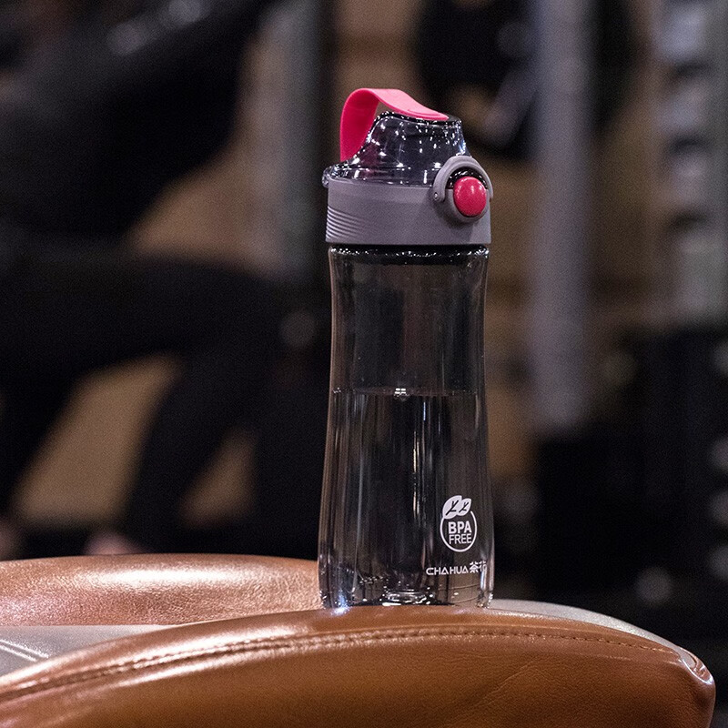 茶花派乐tritan水杯按压弹盖水杯男塑料便携运动水壶女户外健身杯随行杯子 【tritan】绿色440ml