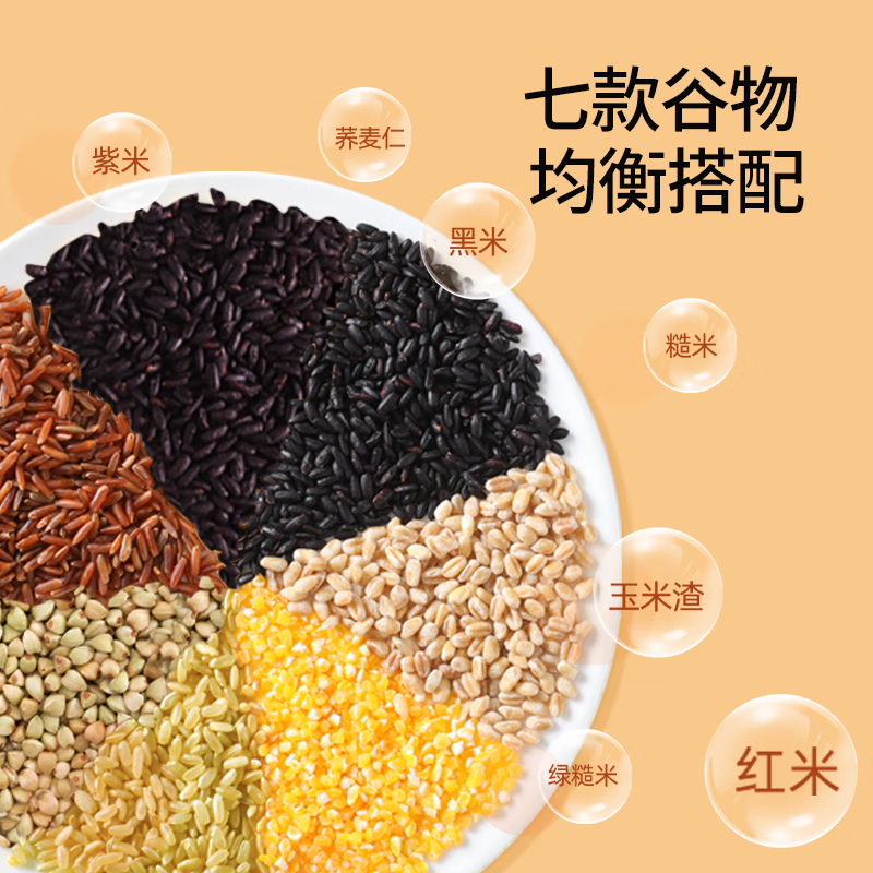燕之坊 七色糙米 五谷杂粮粗粮米玉米 黑米饱腹代餐健身 轻食米饭营养粥 免浸泡七色糙米 1kg*1袋