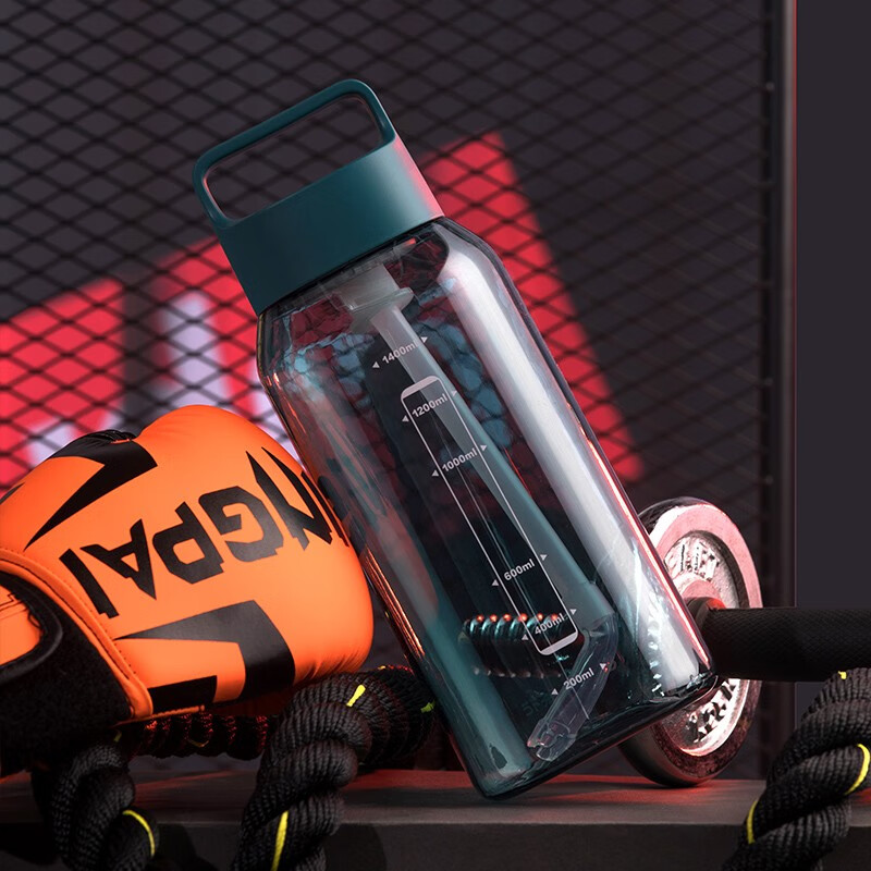 茶花劲派大容量运动水杯男女塑料便携水壶健身夏天耐高温水瓶夏季杯子 【岩石灰2300ML】劲派大容量水杯