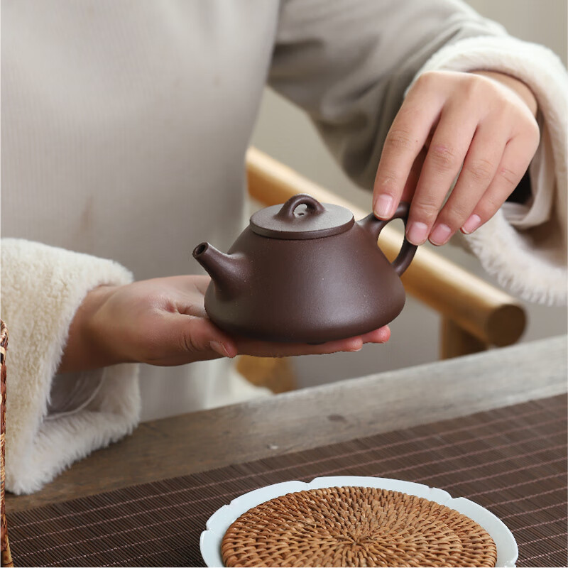 清朴堂 天石紫砂套装曼生十八式宜兴黄龙山原矿紫砂泥会呼吸提茶香 天石紫砂套装