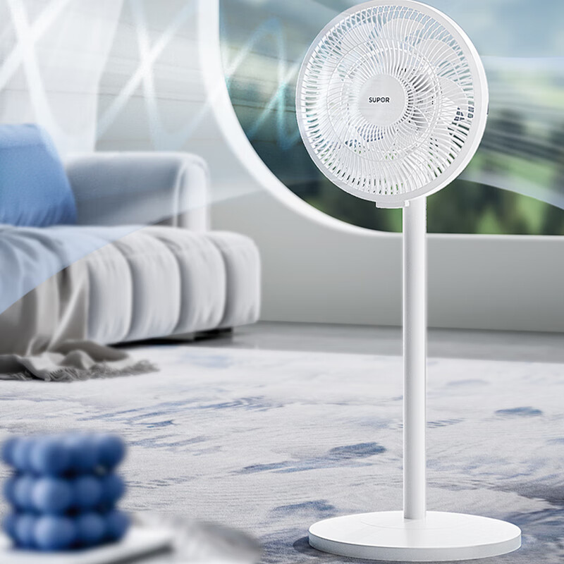 苏泊尔（SUPOR）落地扇家用智能电风扇立式节能安静低噪卧室宿舍台式大风量摇头电扇抗菌扇叶触控款FP-092A-30