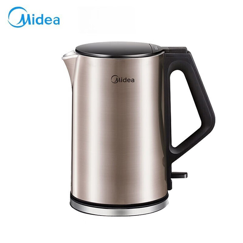 美的（Midea）电热水壶 家用1.5L烧水壶双钢防烫防干烧电茶壶热水壶 304不锈钢自动断电开水壶 HJ1510a