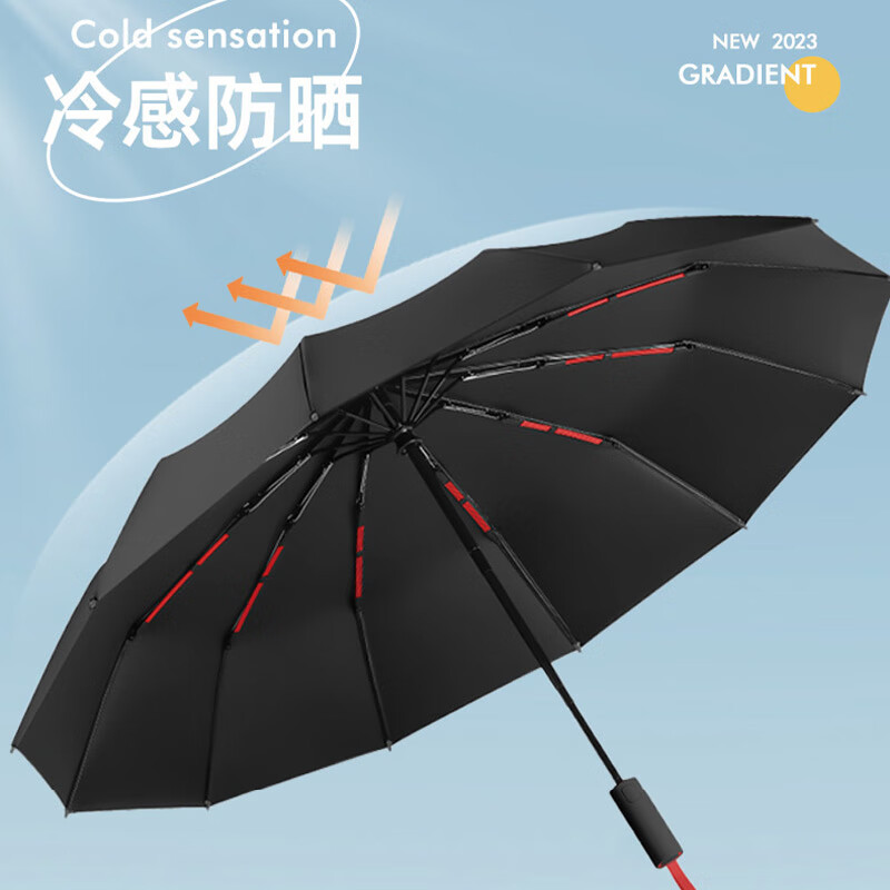 艾逸瑶选 朋克系列72骨抗风全自动晴雨伞 YS-1847