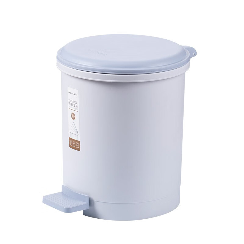 茶花（CHAHUA）塑料垃圾桶家用卫生间带盖客厅厕所卧室厨房 15011KB 1个装 颜色随机