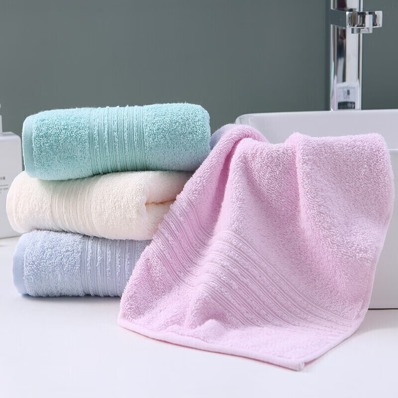 金号新疆棉A类纯棉毛巾吸水面巾洗脸毛巾儿童毛巾成人毛巾 四条装