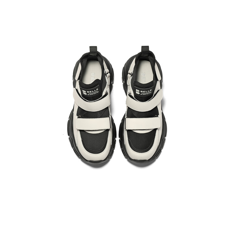 百丽潮酷出街老爹鞋女23冬季新款户外休闲鞋B1509DM3 米白 34