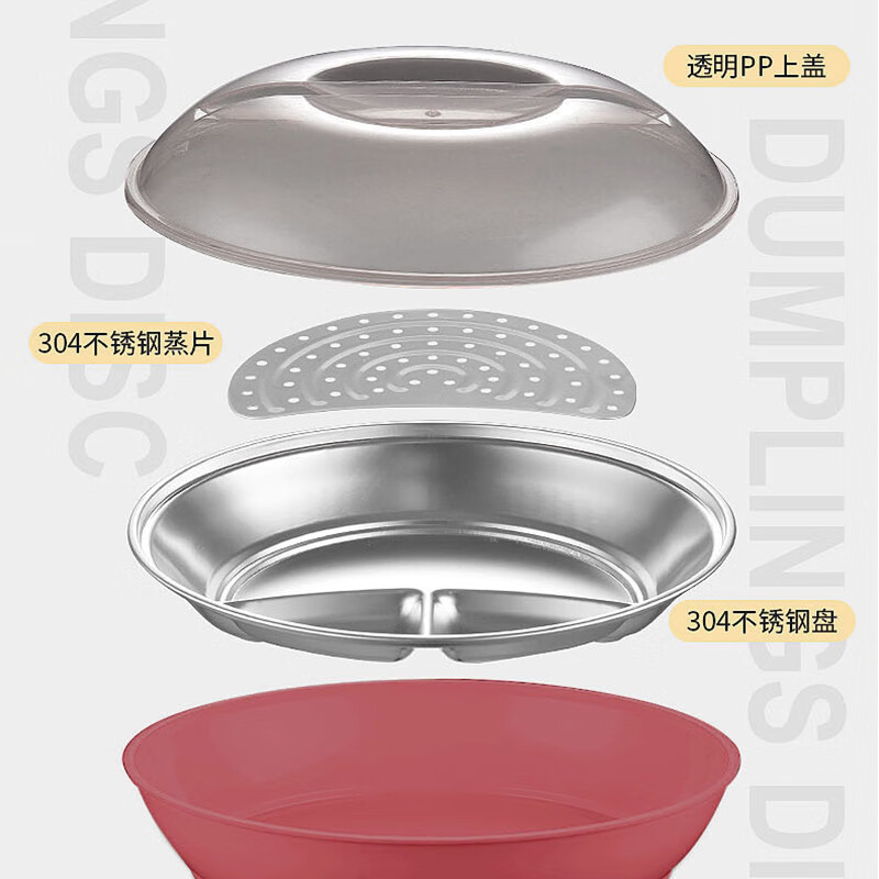 艾逸瑶选 珍馐多用饺子盘28cm 红色CJ-21112