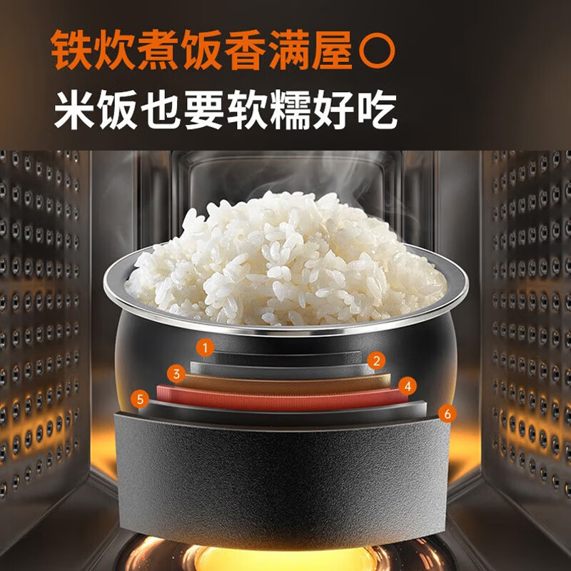 九阳（Joyoung）电饭煲铁釜内胆IH电磁加热智能预约多功能柴火饭电饭锅 3升【F30T-F372】