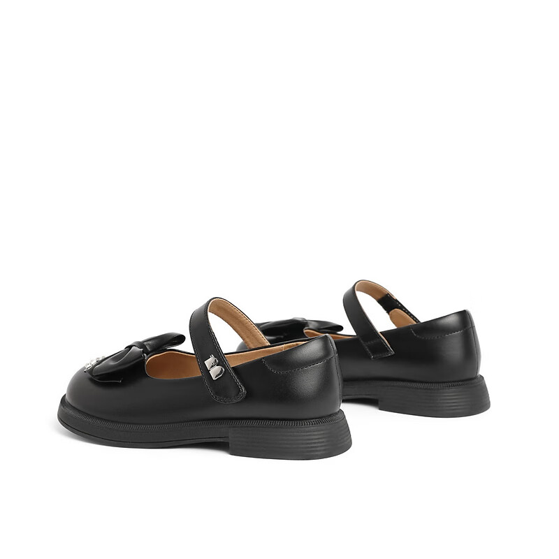 百丽公主风皮鞋童鞋2023春季新商场同款蝴蝶结单鞋11105A83 黑色 33