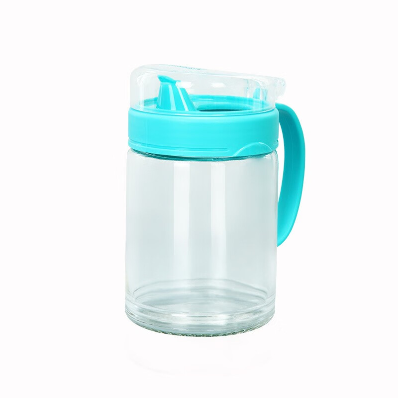 茶花厨房调味盒塑料透明按压式调味罐收纳盒套装免打孔密封防潮 调味盒+450ml油壶颜色随机