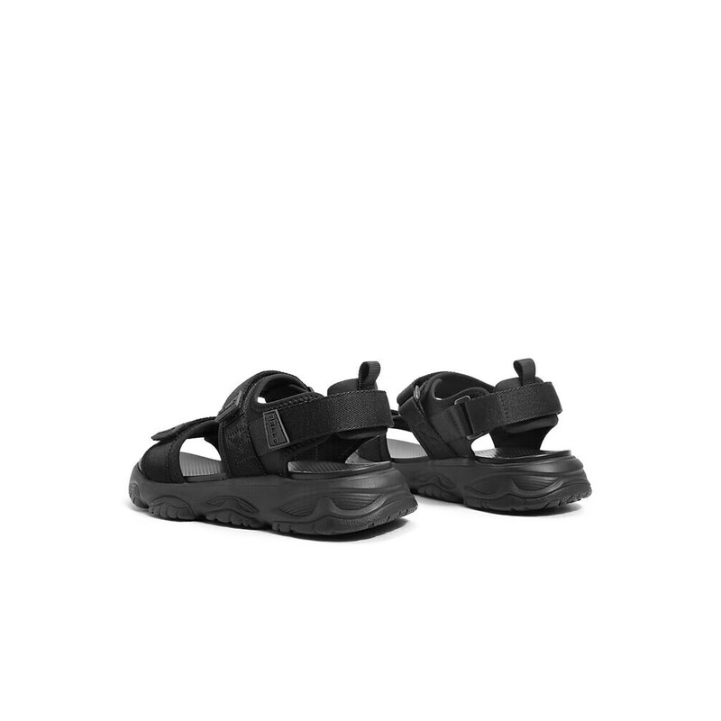 百丽厚底沙滩凉鞋男2023夏季新款魔术贴户外休闲运动凉鞋A1147BL3 黑色(双杠) 41