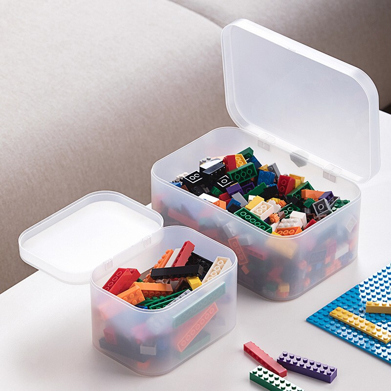 茶花（CHAHUA）茶花收纳盒桌面小盒子收纳格半透明磨砂 美纳带把手收纳盒150005