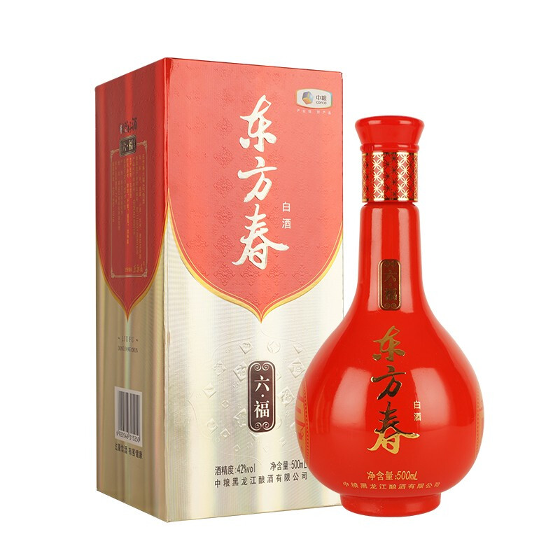 东方春 中粮白酒 东方春六福 42%VOL 500ml 礼盒装 单瓶装