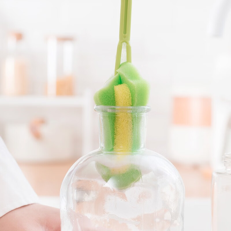 茶花（CHAHUA） 茶花旋转式海绵奶瓶刷子耐用海棉奶瓶清洁刷海棉杯刷颜色随机