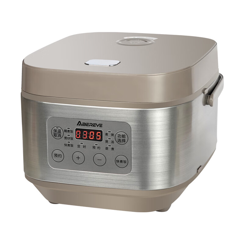 Abereve艾贝丽多功能电饭锅 家用大容量电饭煲3-6-10人煲仔饭迷你精煮饭智能预约快煮一键开盖ABL-FB512 浅灰色 5L