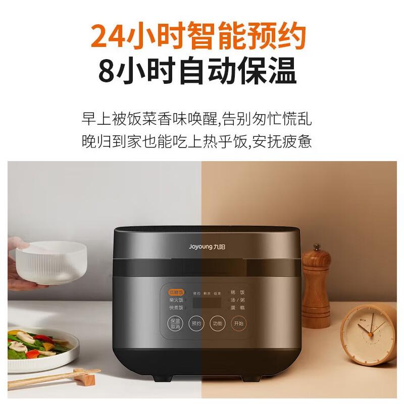 九阳（Joyoung）电饭煲铁釜内胆IH电磁加热智能预约多功能柴火饭电饭锅 3升【F30T-F372】