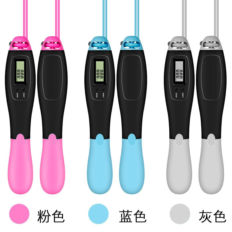 Tri-polar 跳绳计数器电子计数学生中考训练用卡路里计数跳绳儿童无绳两用TP1532 黑粉两用款（跳绳+一对球） 3米