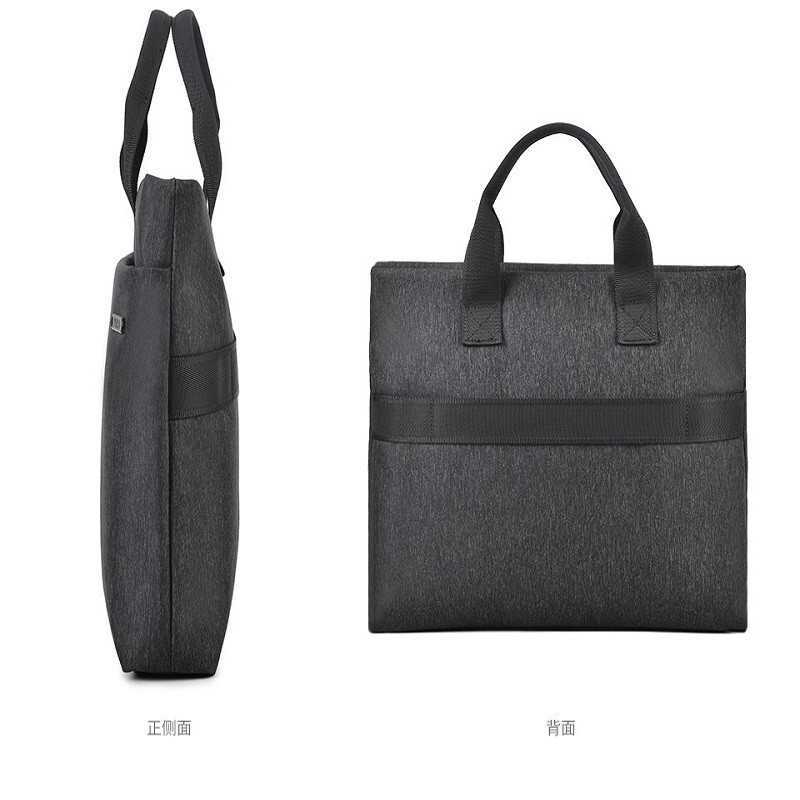 恒源祥（HYX）公文包 手提包 会议包13.3/14英寸 电脑包 文件包 可订制(无肩带) 灰色