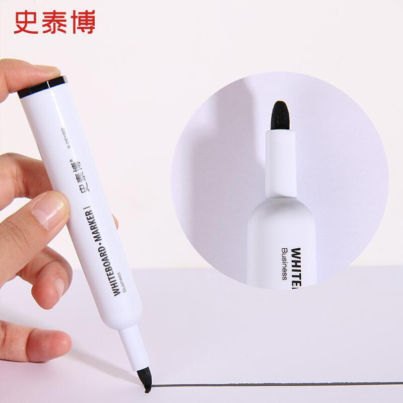 史泰博 白板笔 水性易擦直液式白板笔 色泽明亮不留痕 办公教学涂鸦笔 12支/盒 B-DE1002 蓝色单支