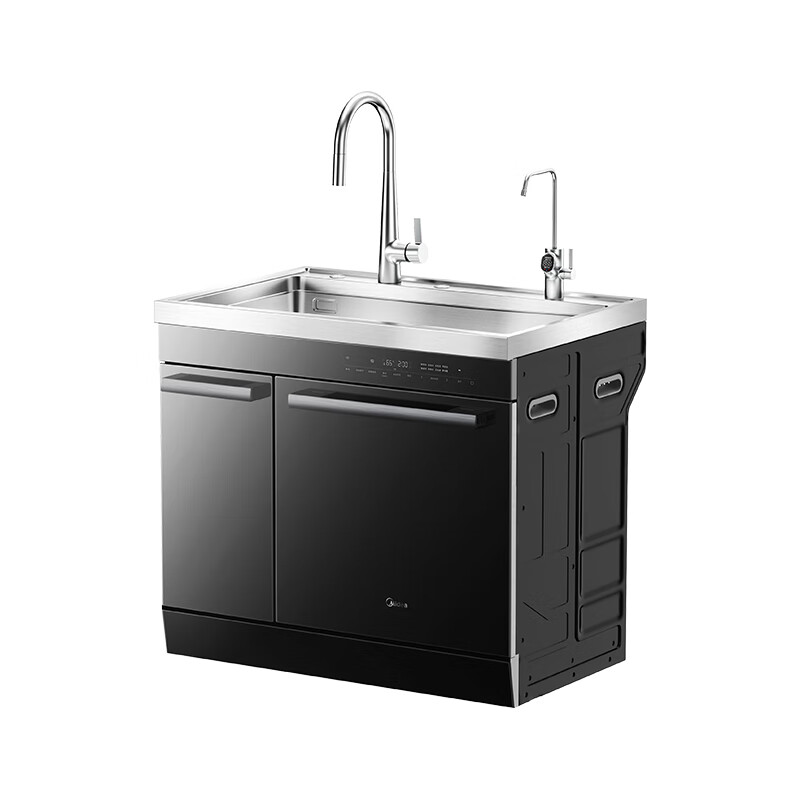 美的集成水槽洗碗机一体去残水13套洗消烘存四星消毒1000G反渗透净水器 双一级水效58L大单槽 LX30P