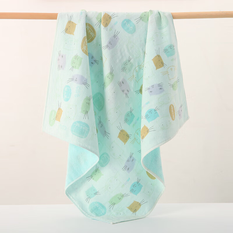 金号纯棉纱布浴巾 柔软吸水 卡通可爱 两款随机发