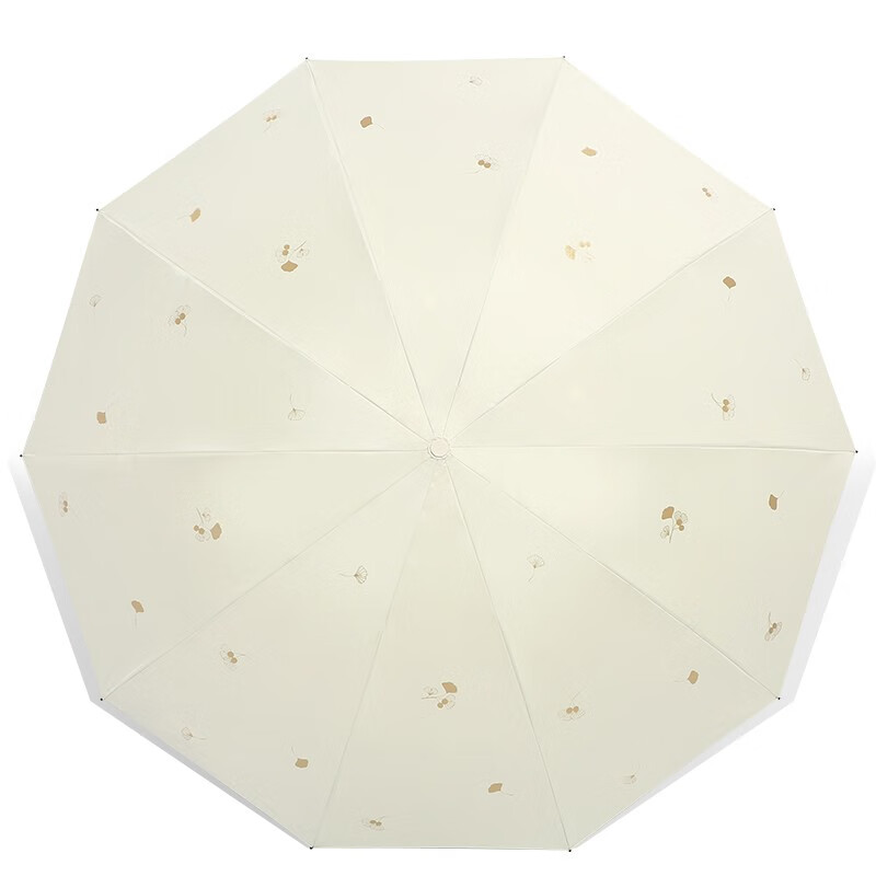 天堂伞黑胶防晒太阳伞防紫外线遮阳伞三折轻巧便携折叠晴雨两用伞女 甘酪白