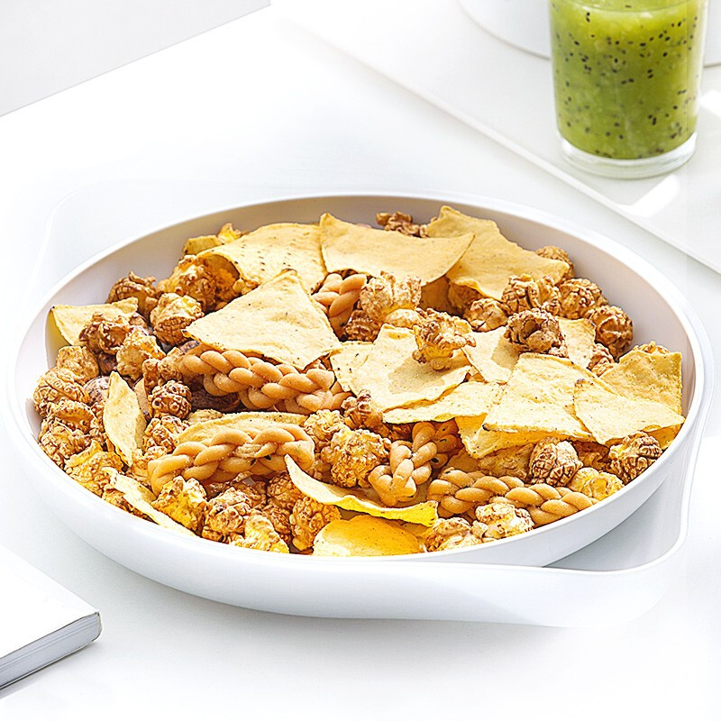 茶花（CHAHUA）茶花果盘小吃盘蔬菜盘零食篮子瓜子盒 【2个装】欧铂兹*柠檬组合式果盘