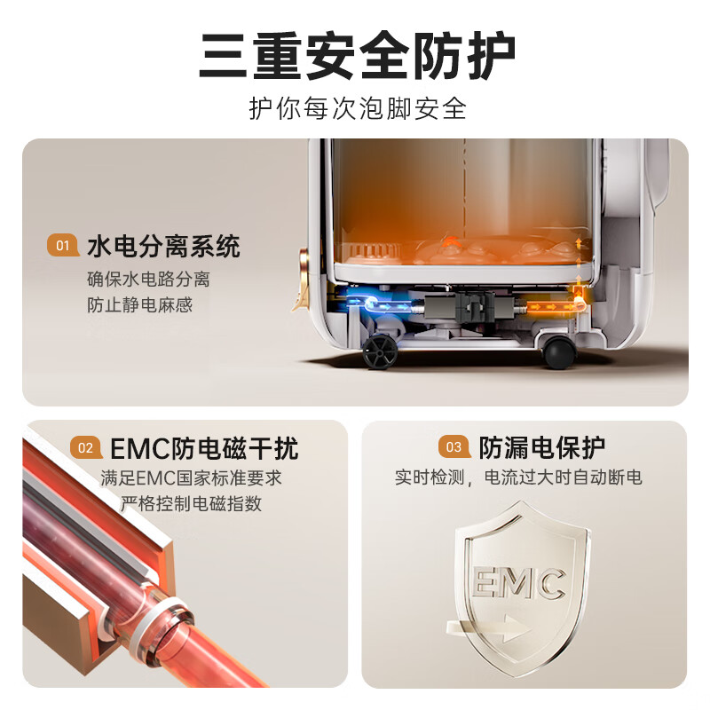 小熊（Bear）泡脚桶 足浴盆 泡脚盆洗脚盆加热全自动按摩 红砭石高深桶 送长辈节日礼品ZYP-E10K1