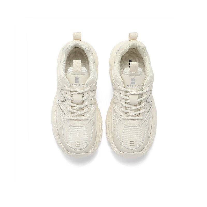 百丽简约百搭老爹鞋童鞋2023秋季新商场同款休闲运动鞋C3105C83 米白 34
