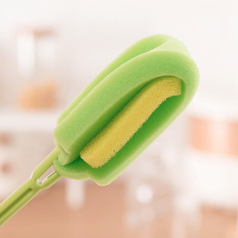 茶花（CHAHUA） 茶花旋转式海绵奶瓶刷子耐用海棉奶瓶清洁刷海棉杯刷颜色随机