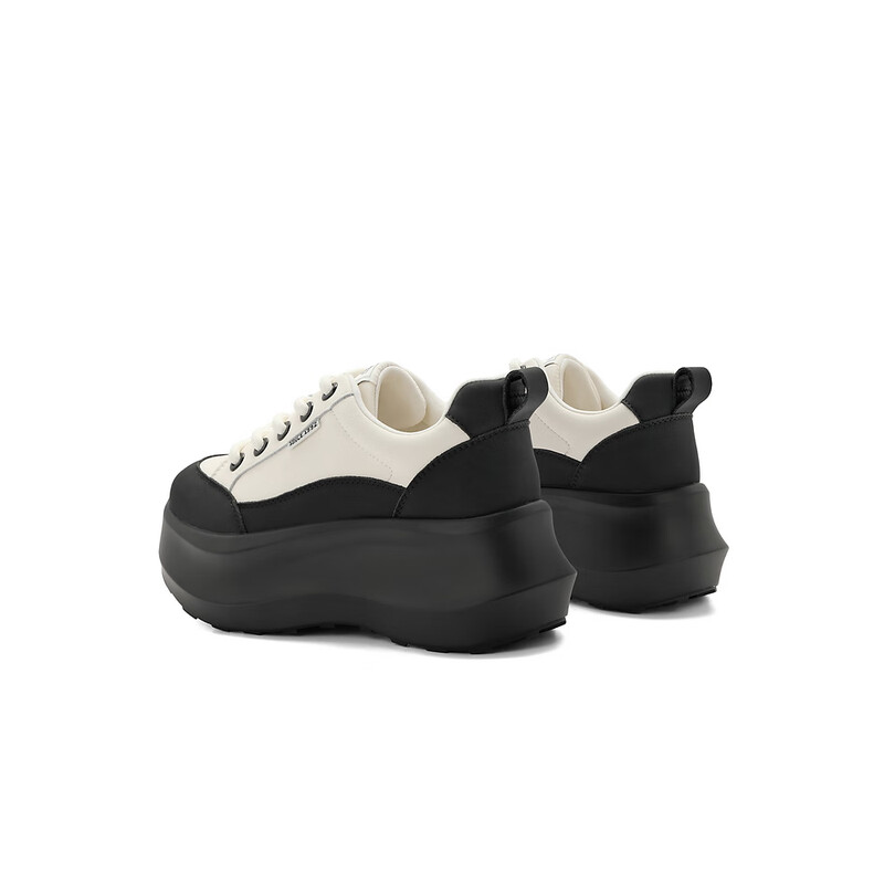 百丽厚底增高小白鞋女2023秋季新款百搭运动休闲鞋B1562CM3预售 黑色 34