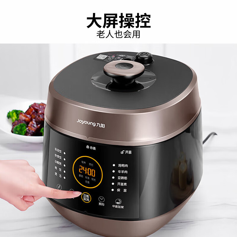 九阳（Joyoung）智能家用6升电压力锅压力煲铜匠大火一锅双胆大屏一键操作开盖营养煮预约定时6L电高压锅Y-60C91