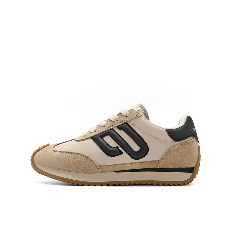 百丽童鞋拼色时尚阿甘鞋2023秋季新商场同款百搭休闲运动鞋36960C83 卡其色 31