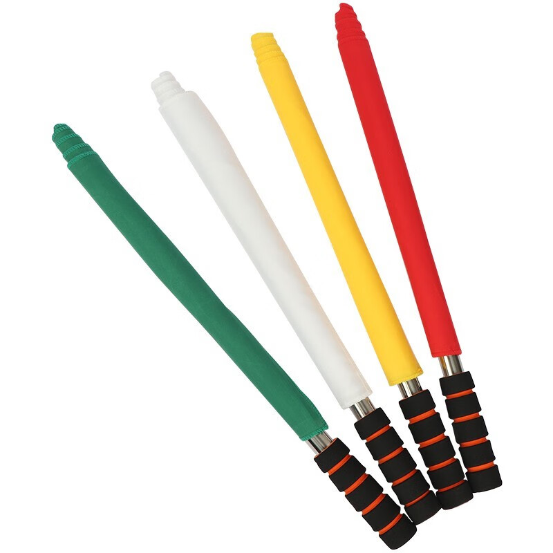 军凯鹏飞发令旗信号旗不锈钢杆交通指挥旗指令旗运动会手旗裁判旗警示旗  红色手旗