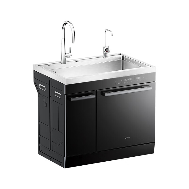 美的集成水槽洗碗机一体去残水13套洗消烘存四星消毒1000G反渗透净水器 双一级水效58L大单槽 LX30P