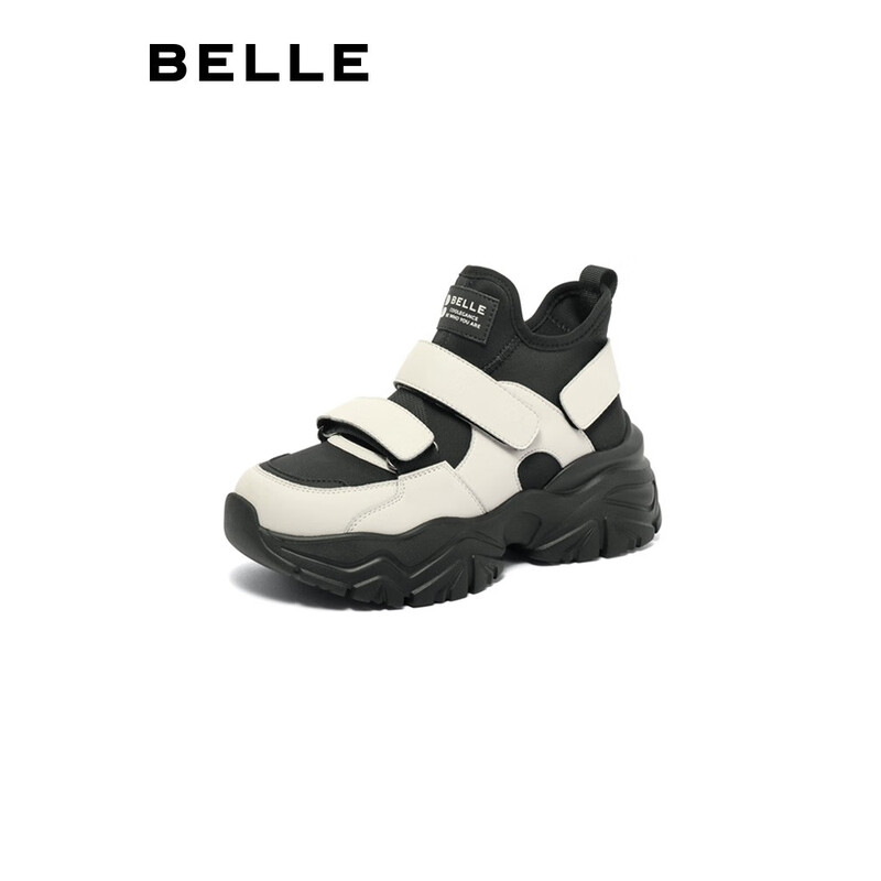 百丽潮酷出街老爹鞋女23冬季新款户外休闲鞋B1509DM3 米白 34