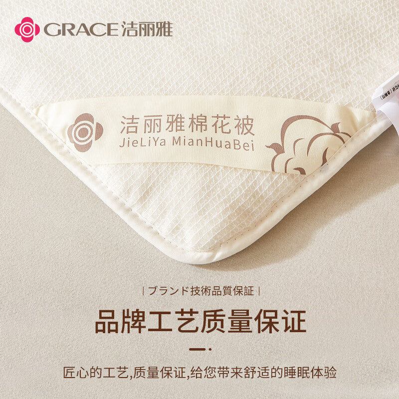 洁丽雅（Grace）新疆长绒棉棉花被子 棉被棉花胎棉絮床垫被 四季被芯被褥子单人秋冬春秋被 150*200cm 5斤