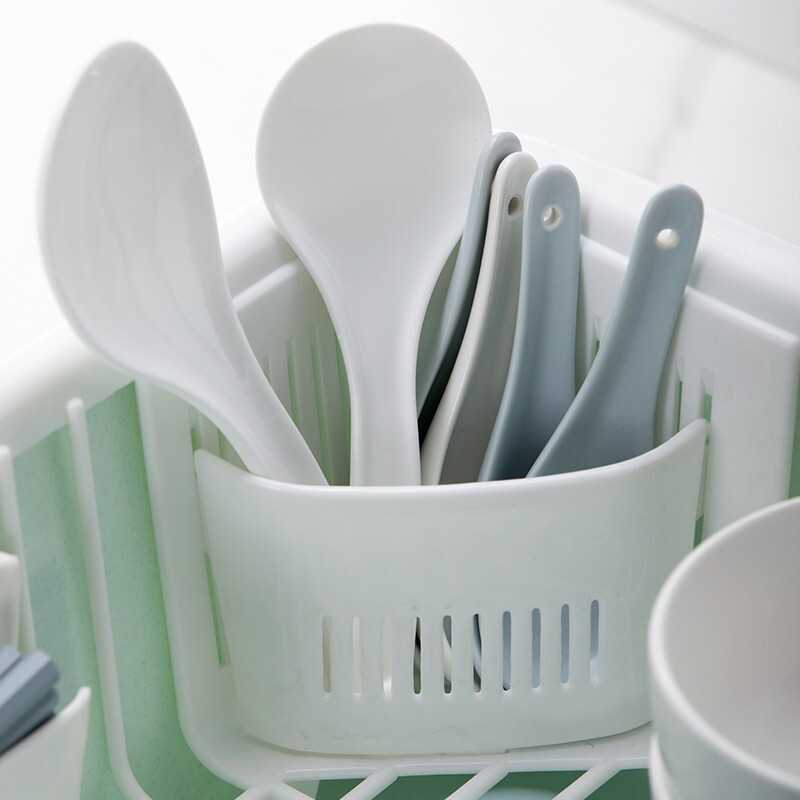 茶花（CHAHUA） 茶花欧式带盖碗碟架放碗架收纳盒沥水架装碗筷收纳箱碗柜置物 【大号】粉色【1817可立碟/带筷筒/分体式盖】