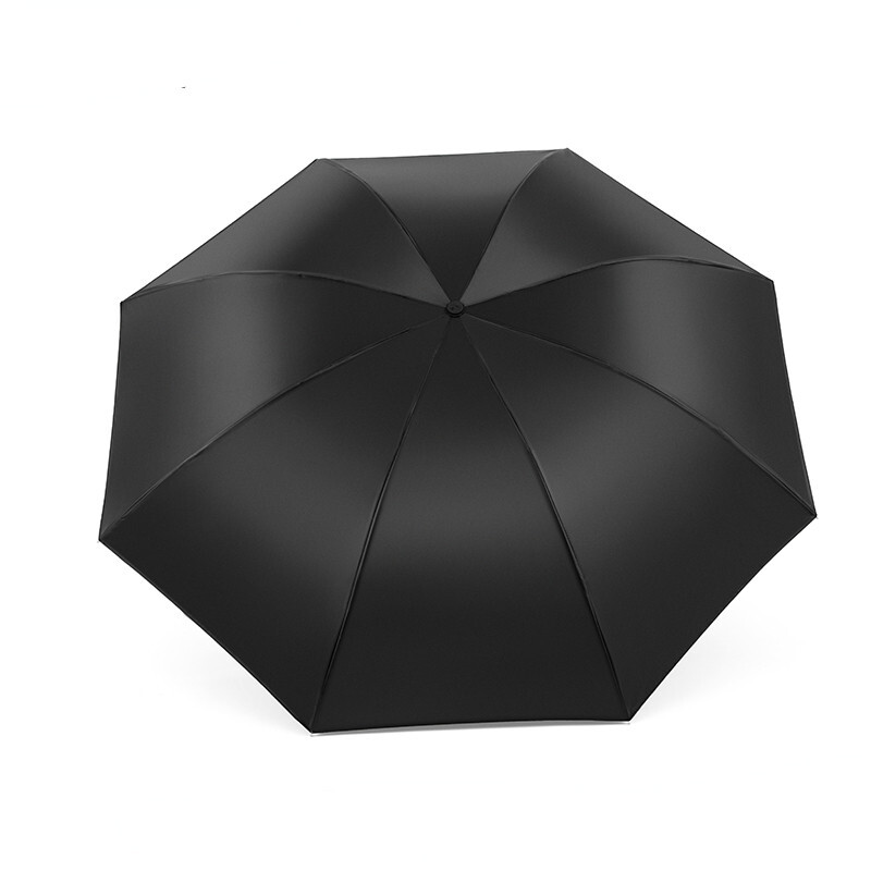 天堂伞 30965DLN 全遮光防晒加大三折晴雨伞 黑色/把