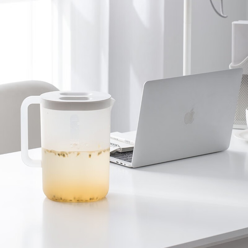 茶花（CHAHUA）茶花冷水壶 塑料大容量透明凉水壶凉水杯果汁壶冷饮壶 【2.2L】优乐凉水壶L-透明白