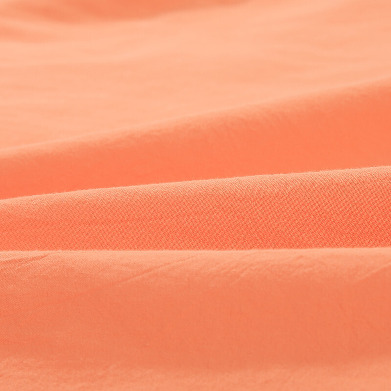 富安娜家纺水洗棉四件套纯棉 100%全棉床品套件套 纯色简约单双人床单被套 暖茶1米5/1米8床(203*229cm)橙色