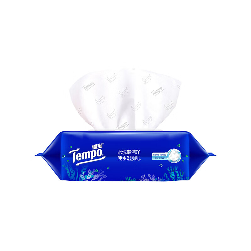 得宝纯水湿厕纸私处清洁温和无刺激实惠装80片1包加厚湿巾可冲散 湿厕纸