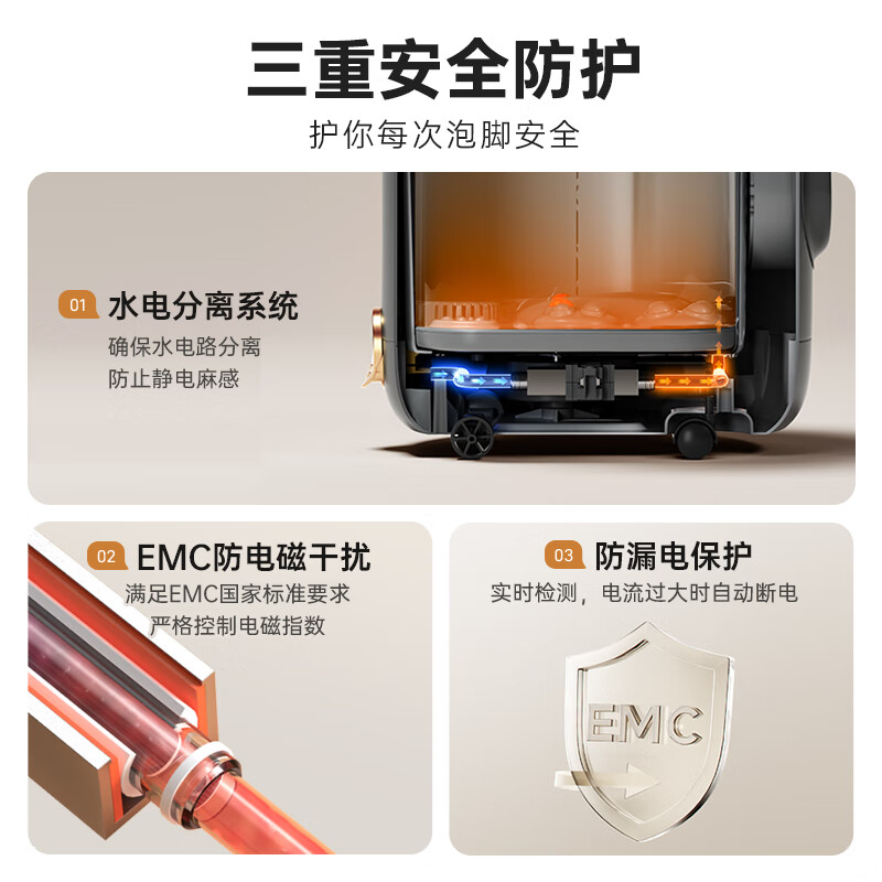 小熊（Bear）泡脚桶 全自动按摩恒温加热足浴盆 高深泡脚桶 智能杀菌泡脚盆过膝 爱膝桶 父亲节礼物ZYP-E10J1