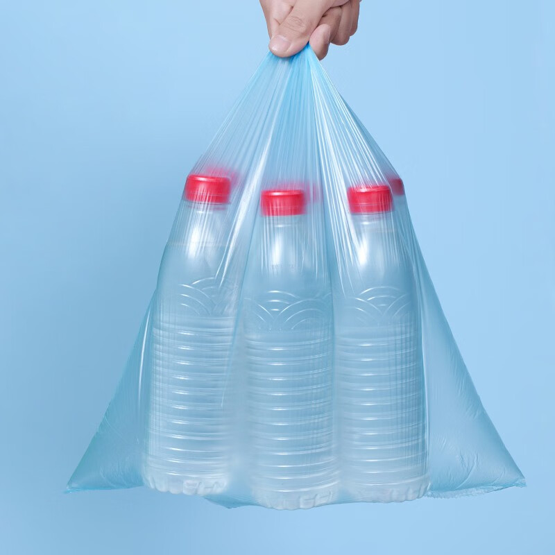 茶花平扣垃圾袋厨房卫生间一次性塑料袋办公室宿舍实用垃圾袋 实用垃圾袋5卷装L20