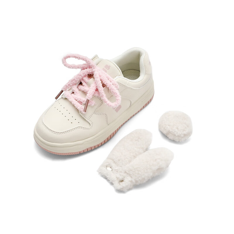 百丽DIY兔耳板鞋童鞋2023春季新商场同款软萌设计小白鞋25270A83 白色 31