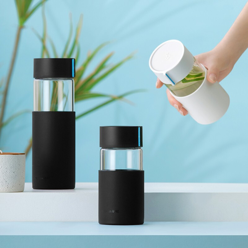 茶花（CHAHUA）欧铂兹*单层抗菌玻璃杯310ml水杯茶杯抗菌 310ml 黑色