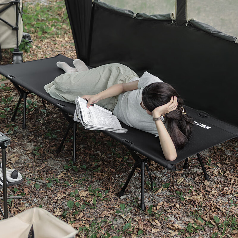 狼行者户外便携式超轻野易携外床铝合金行军床户外露营床